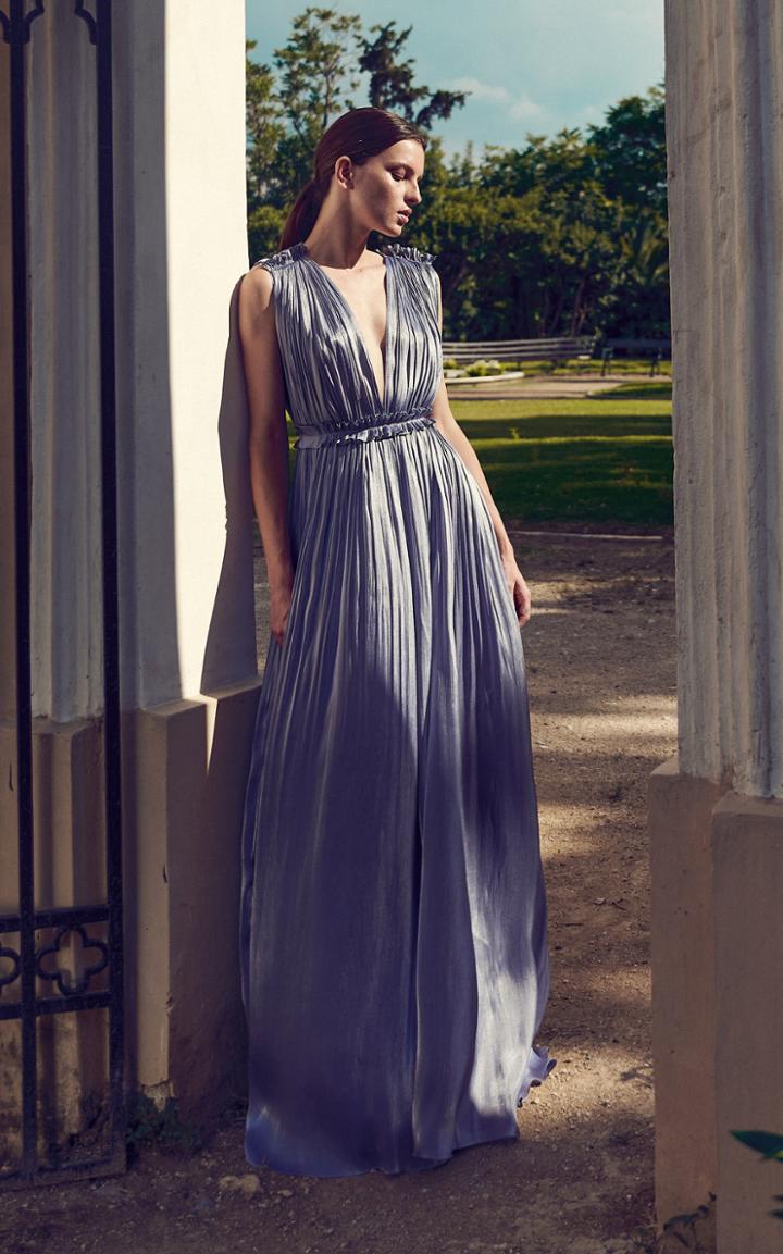 Moda Operandi Costarellos Lorelle Ruffle-trimmed Draped Lurex Georgette Gown