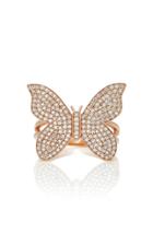 Sydney Evan Large Pave Butterfly Ring