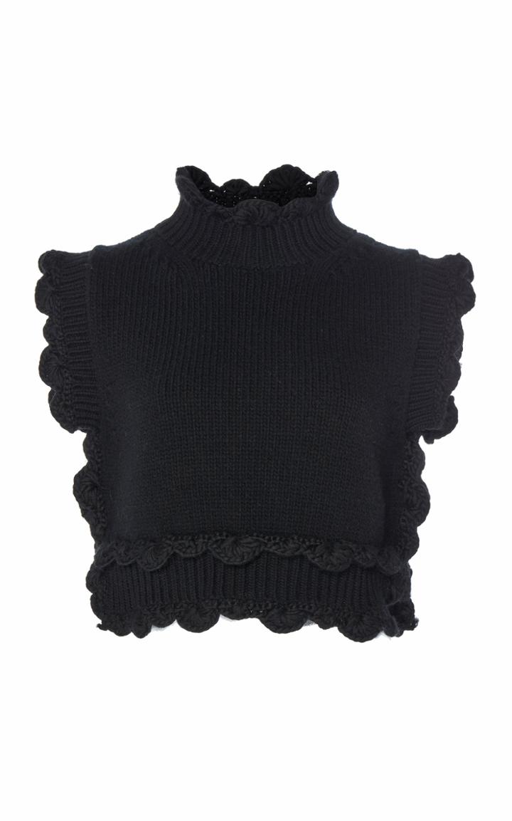 Cecilie Bahnsen Taylor Wool Knit Mock Neck Vest
