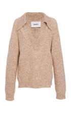 Nanushka Bambi Collared V-neck Sweater