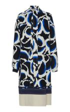 Marni Woven Midi Dress With Scarf Collar