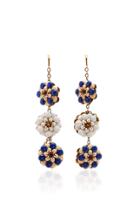 Pro White And Blue Short Earrings