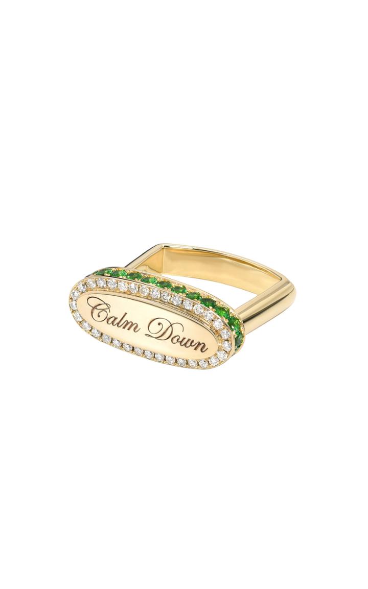 Moda Operandi Dru. 14k Yellow Gold Calm Down Signet Ring
