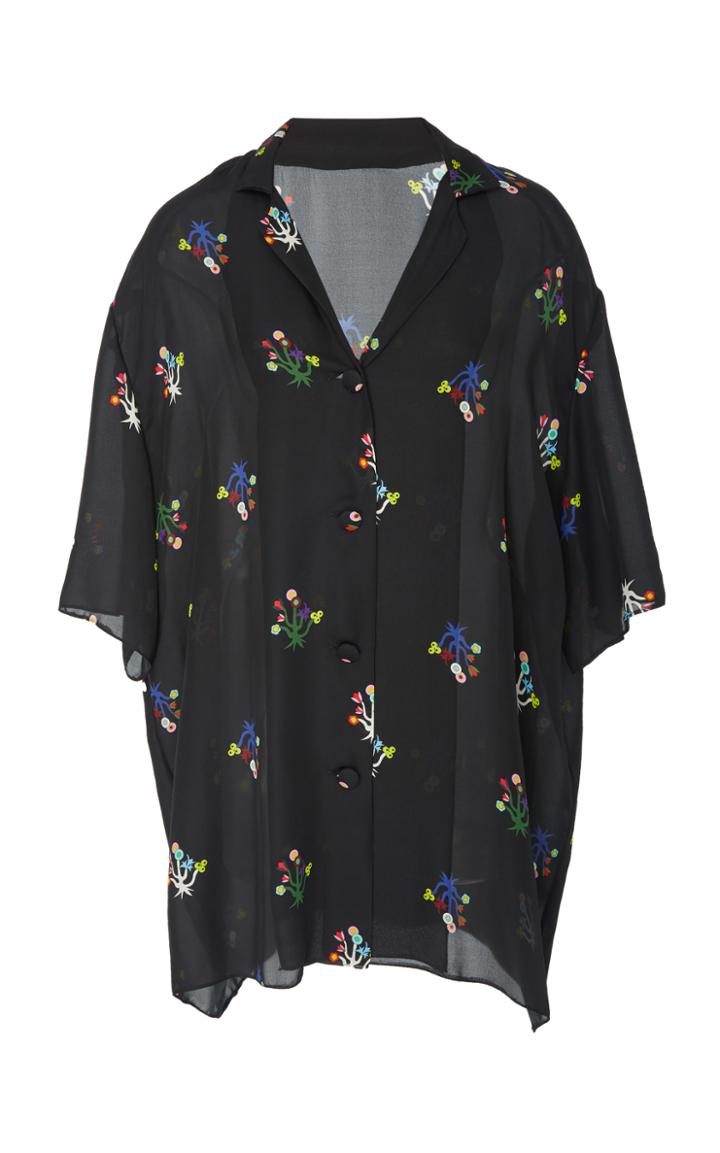 Cynthia Rowley Getaway Printed Silk Cabana Top
