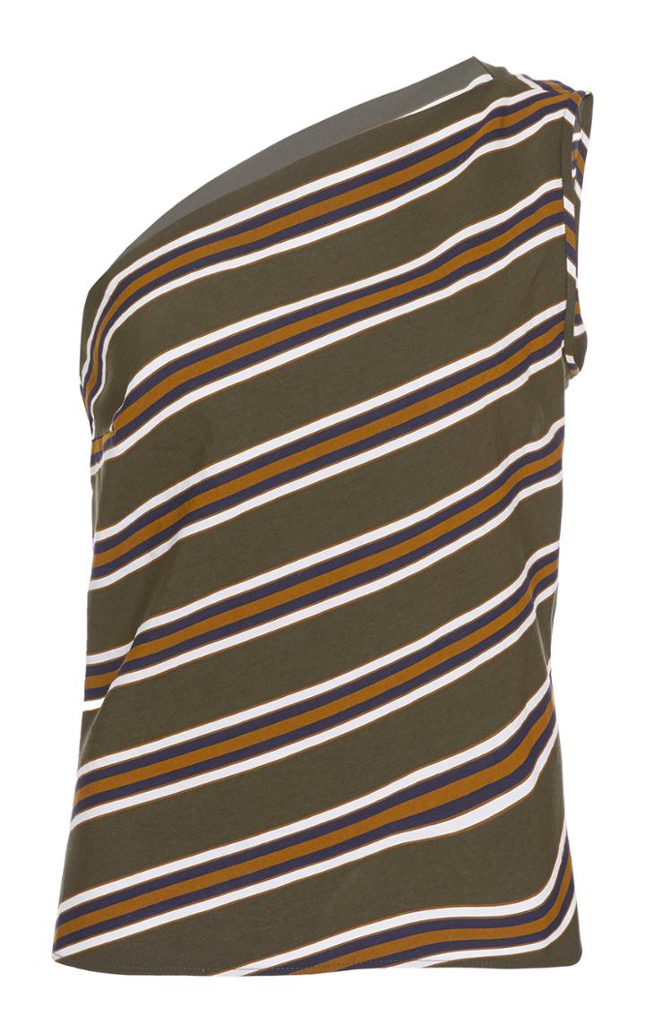 Martin Grant One Shoulder Stripe Top