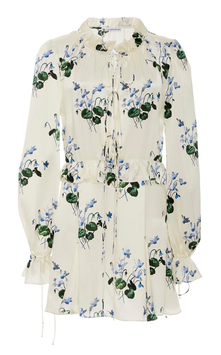 Les Rveries Silk Ruffle Picnic Mini Dress