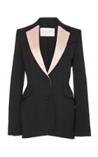 Carolina Herrera Two-tone Wool-blend Crepe Blazer
