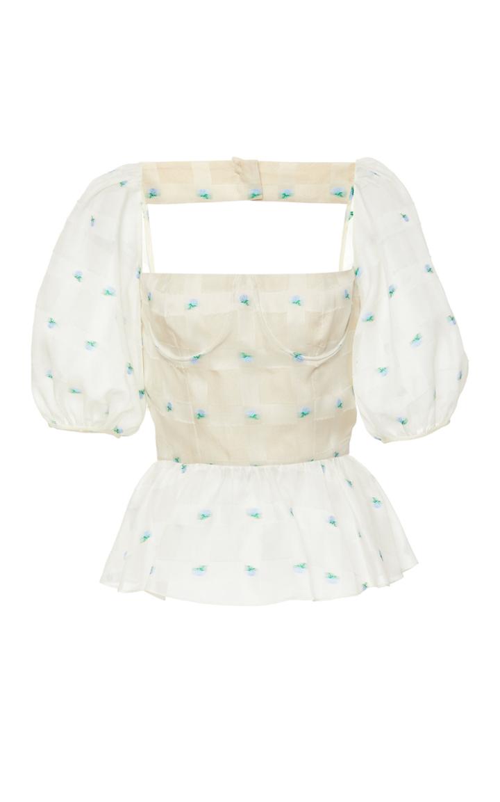 Markarian Bingley Floral Silk Organza Top