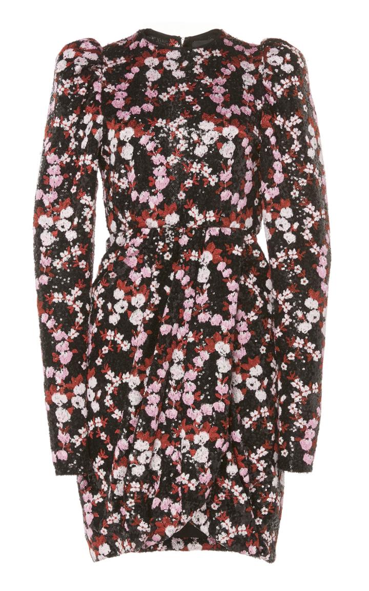 Giambattista Valli Sequined Floral Chiffon Dress Size: 38