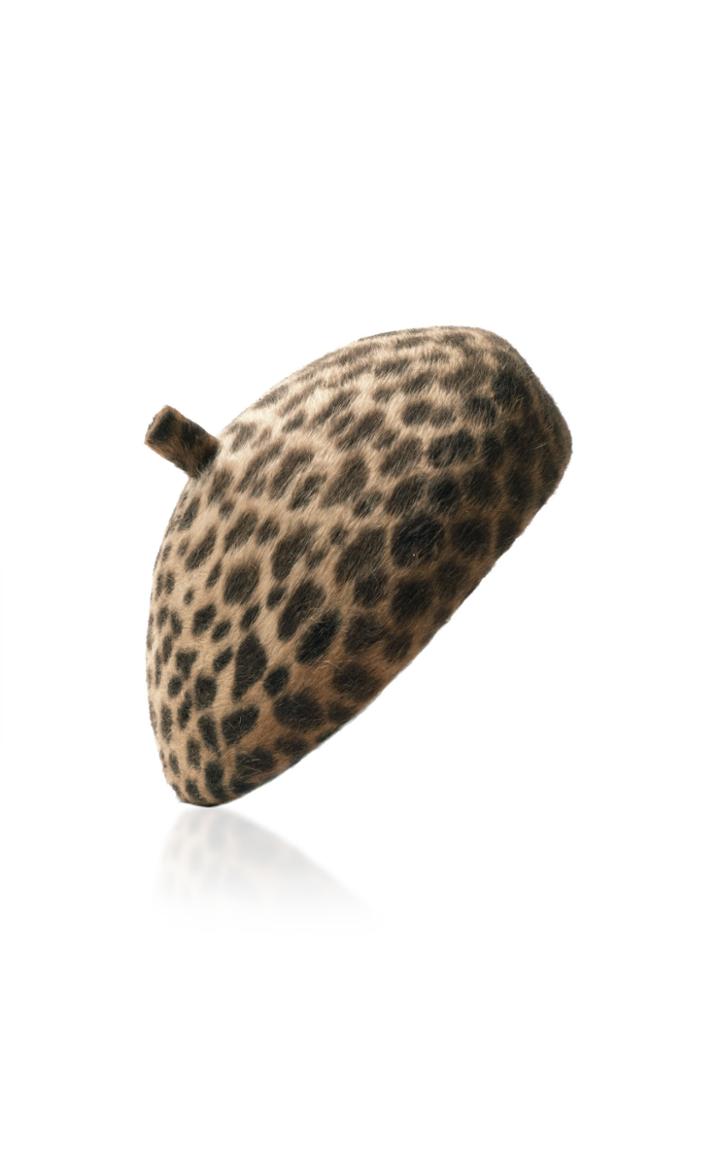 Lola Hats Frenchy Leopard-print Felt Beret