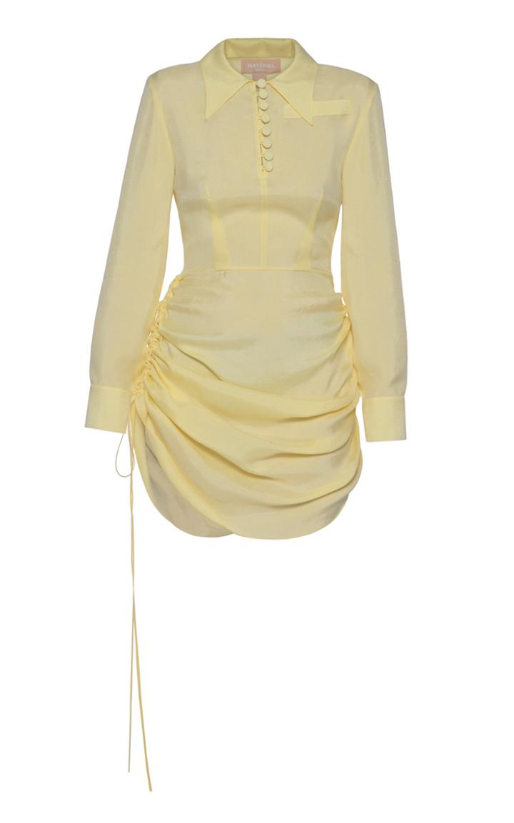 Moda Operandi Matriel Draped Waist Button Down Mini Dress
