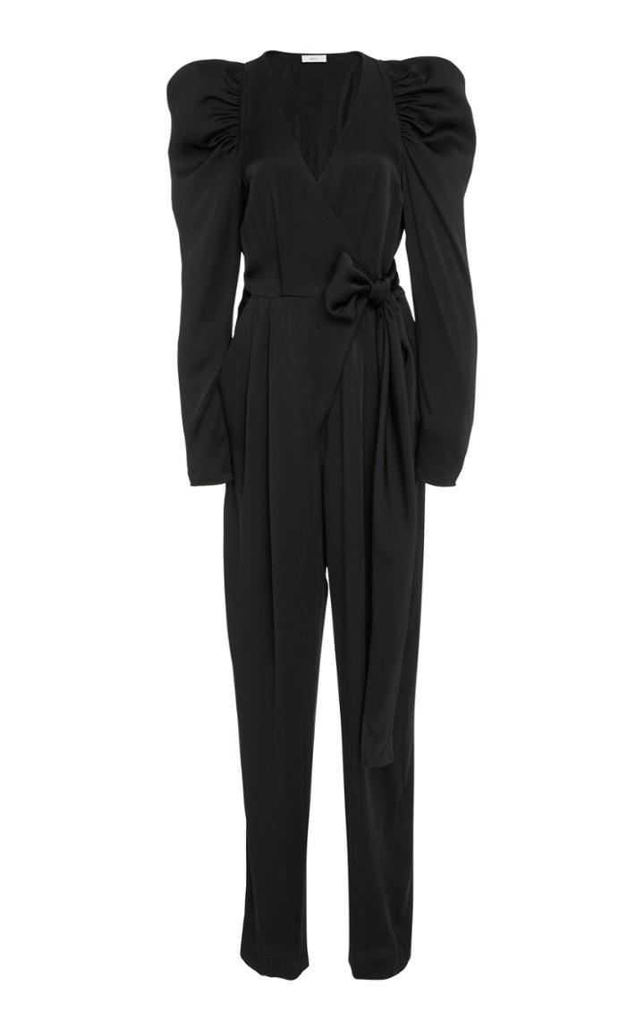 A.l.c. Christian Puff Sleeve Crepe De Chine Jumpsuit