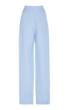 Noon By Noor Rickie Straight Leg Silk And Linen Blend Pants