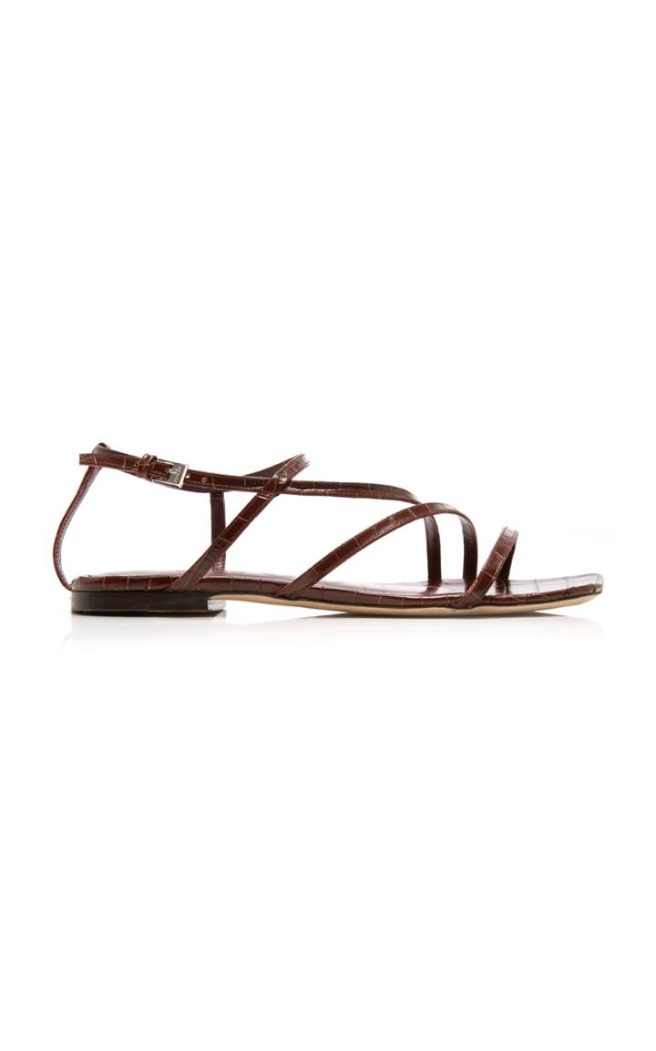 Staud Gitane Croc-effect Leather Sandals