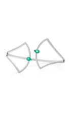 Hueb Spectrum 18k White Gold Diamond And Emerald Bracelet