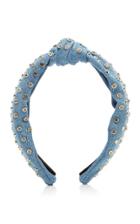 Lele Sadoughi Crystal-embellished Denim Headband