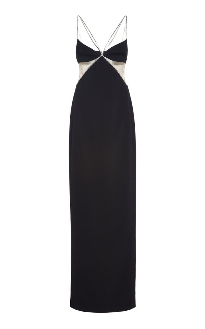 David Koma Crystal Chain-trimmed Stretch-crepe Gown