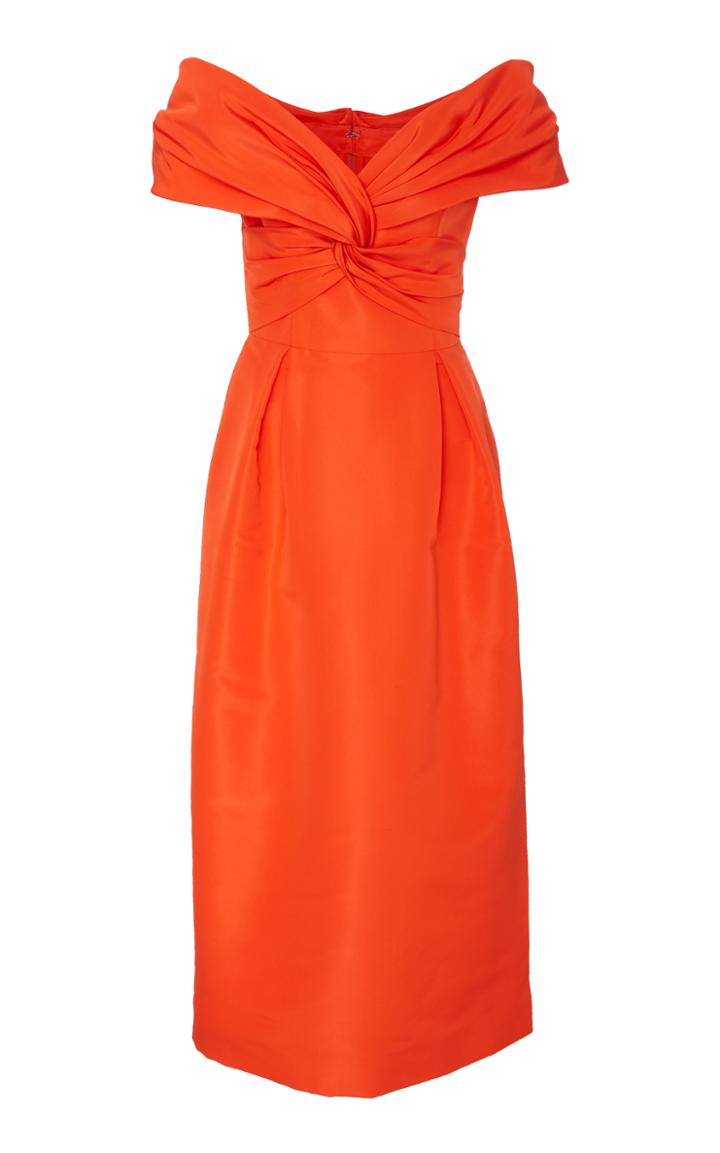 Carolina Herrera Off Shoulder Twist Front Dress