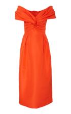 Carolina Herrera Off Shoulder Twist Front Dress