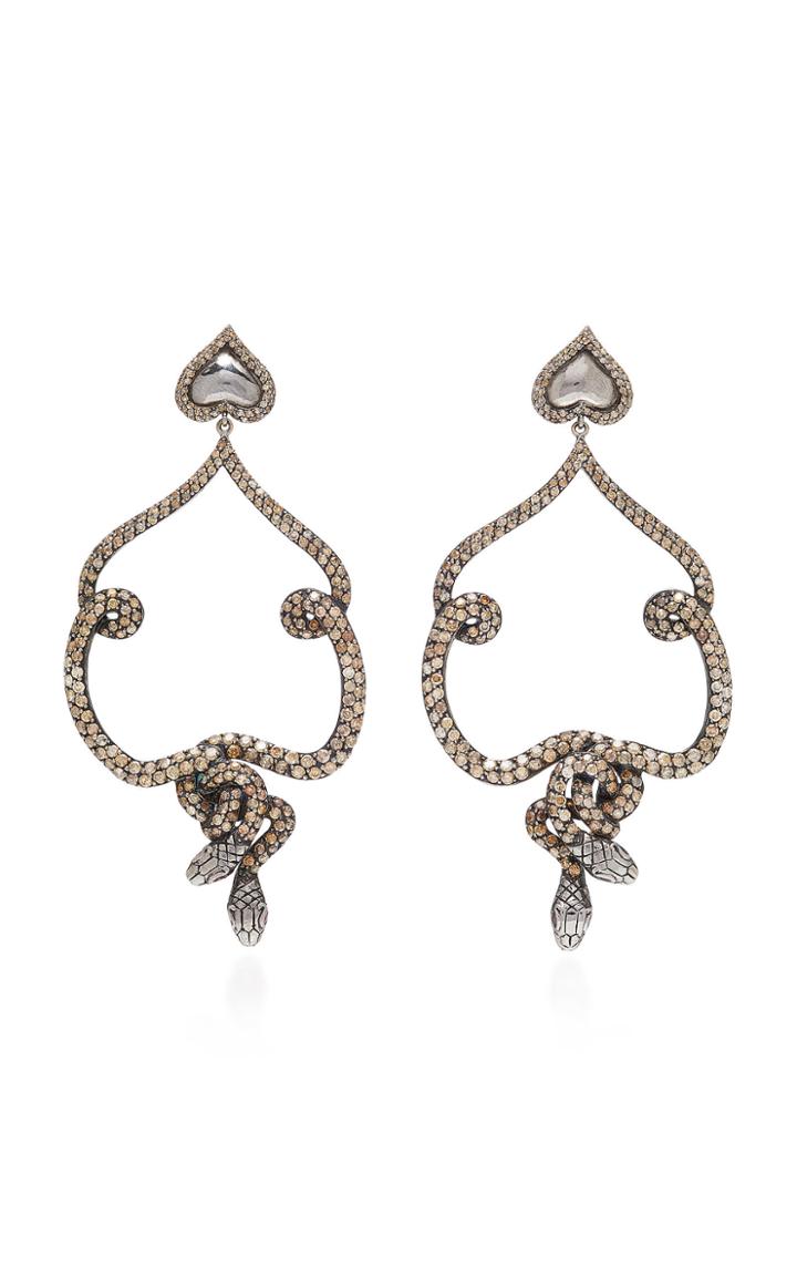 Sylvie Corbelin One-of-a-kind Black Snake Earrings