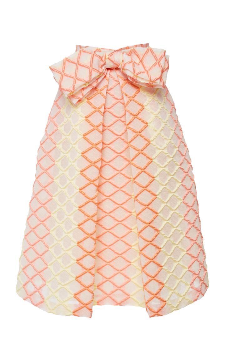 Luisa Beccaria Single Pleat Jacquard Fil-coupe Diamond Shape Skirt
