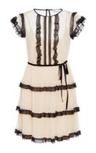 Red Valentino Short Sleeve Tiered Dress