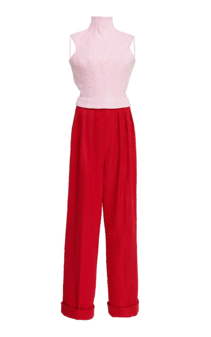 Emilia Wickstead Gaby Colorblock Twill Cotton-blend Jumpsuit