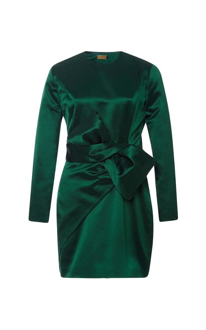 Katie Ermilio Bow-detail Satin Dress