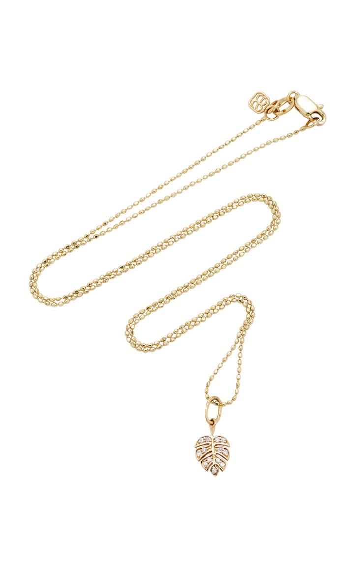 Sydney Evan Tiny Monstera Charm Necklace