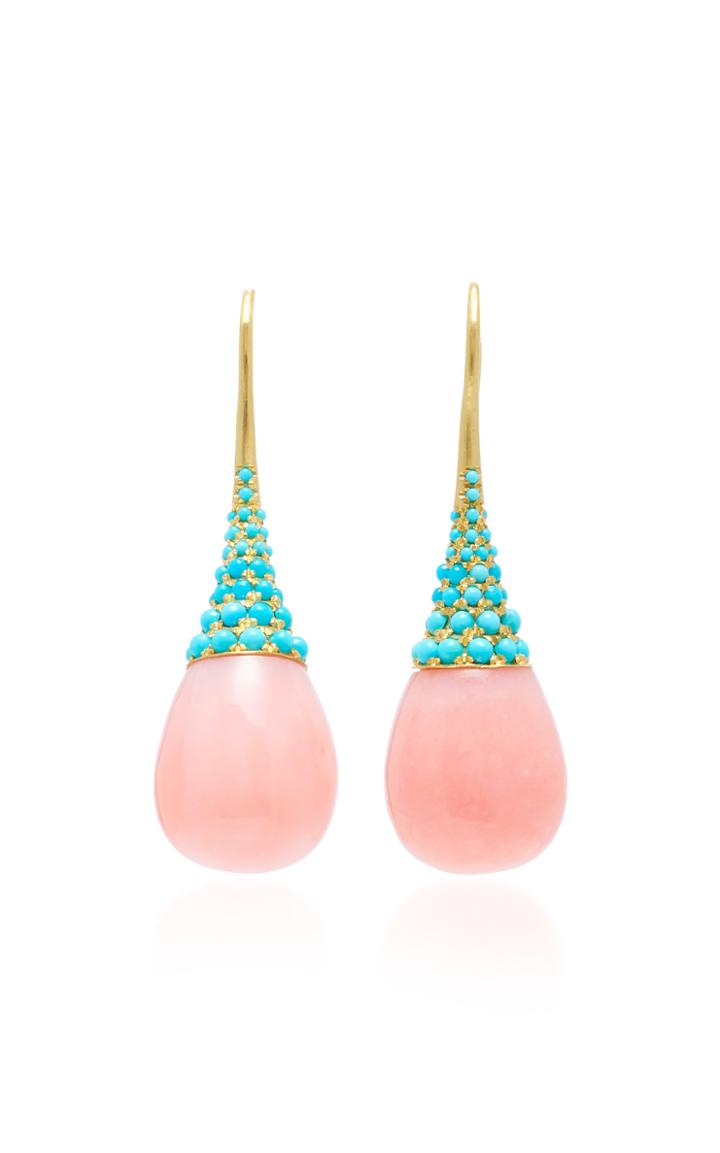 Irene Neuwirth One-of-a-kind 18k Gold, Opal And Turquoise Earrings