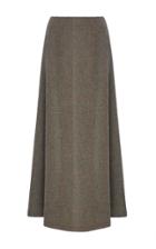 Christina Economou Flared Plaid Midi Skirt