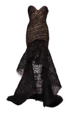 Oscar De La Renta Embroidered Strapless Organza Gown