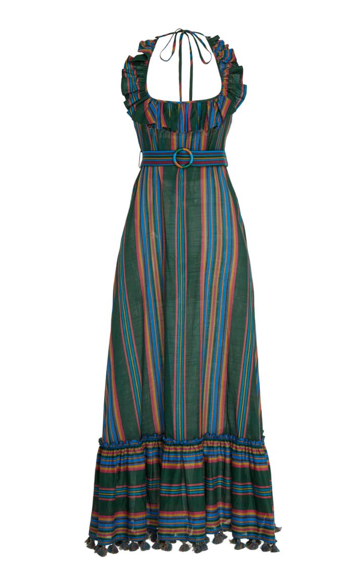Zimmermann Allia Striped Cotton Maxi Dress