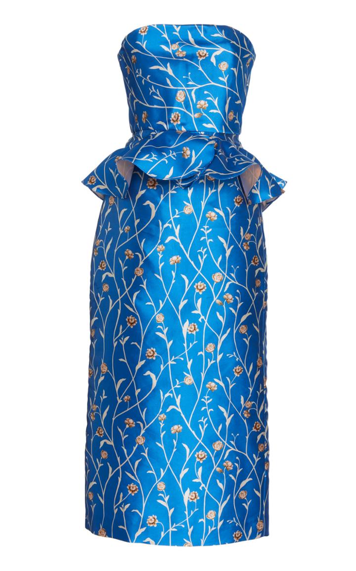 Johanna Ortiz M'o Exclusive Blues Is A Woman Strapless Satin Dress