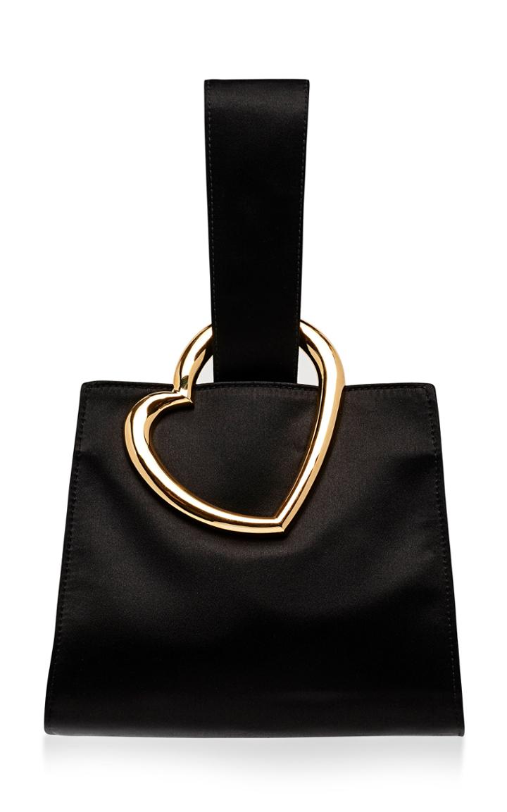 Edie Parker Heart Wristlet In Satin