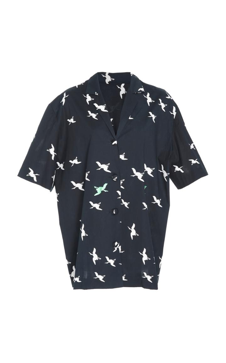 Cynthia Rowley Getaway Printed Cotton Cabana Shirt