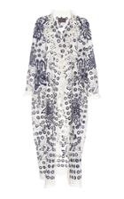 Biyan Rovine Embroidered Silk Eyelet Coat