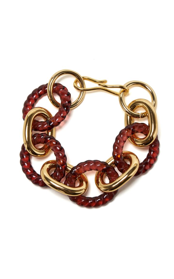 Moda Operandi Lizzie Fortunato Gold-tone And Wine-colored Mirrored Sea Bracelet
