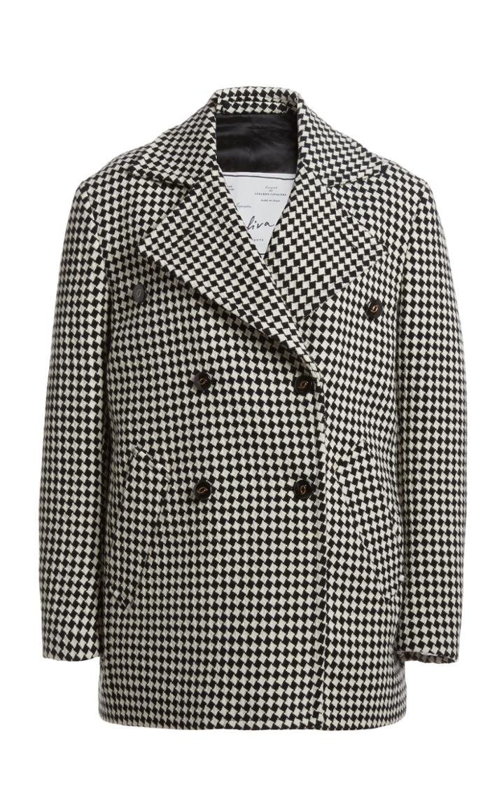 Moda Operandi Giuliva Heritage Collection The Penelope Coat Black And White Wool Dia
