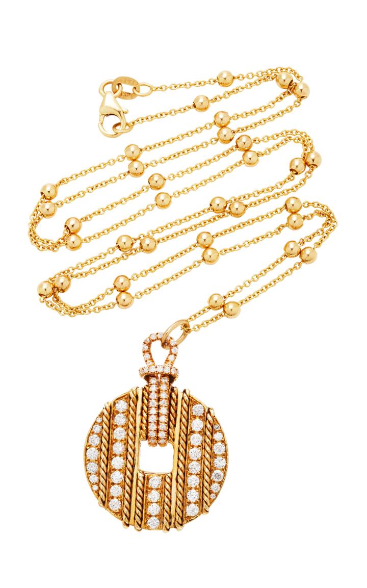 The Last Line Diamond Spiral Coin Necklace