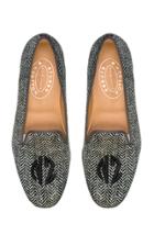 Stubbs & Wootton Herringbone Monogram Slipper
