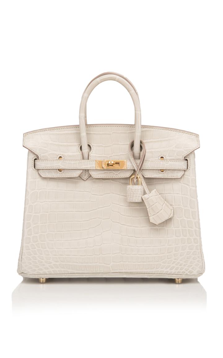 Madison Avenue Couture Hermes 25cm Beton Nilo Crocodile Birkin