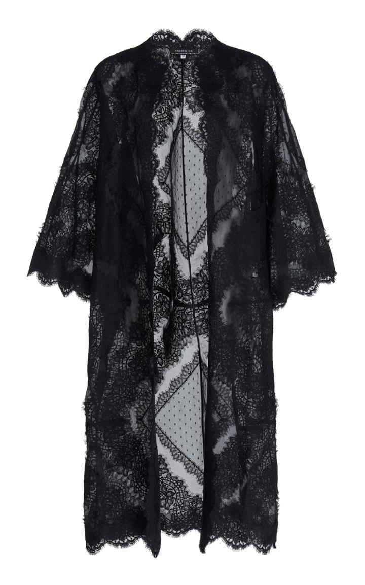 Andrew Gn Chantilly Lace Cotton Coat