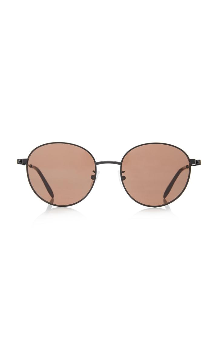 Alexander Mcqueen Black Round-frame Metal Sunglasses