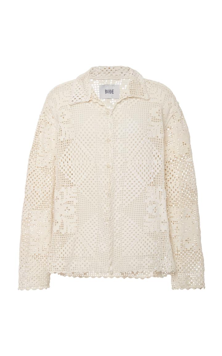 Bode Crochet Lace Havana Shirt
