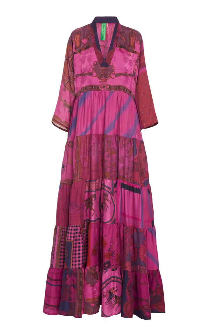 Moda Operandi Rianna + Nina Exclusive One Of A Kind Dyed Patchwork Volant Dress