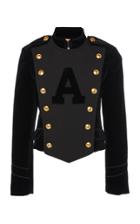 Alberta Ferretti Double Breasted Cotton Velvet Jacket