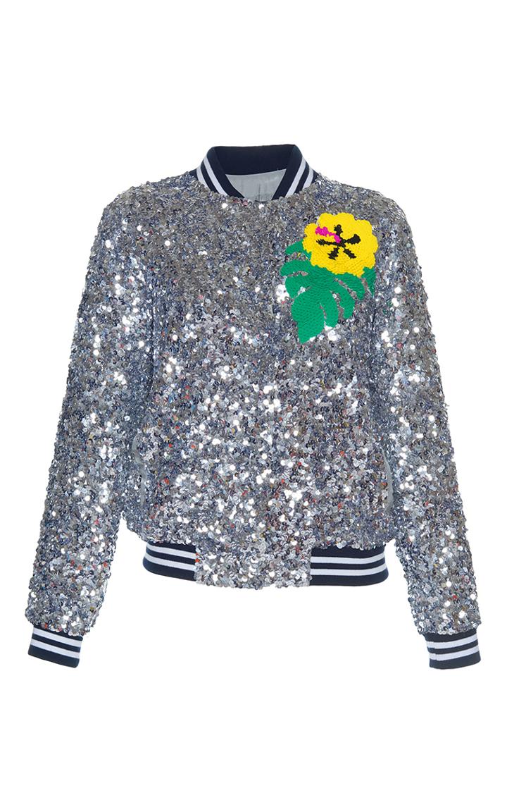 Mira Mikati Sequin Toucan Bomber Jacket