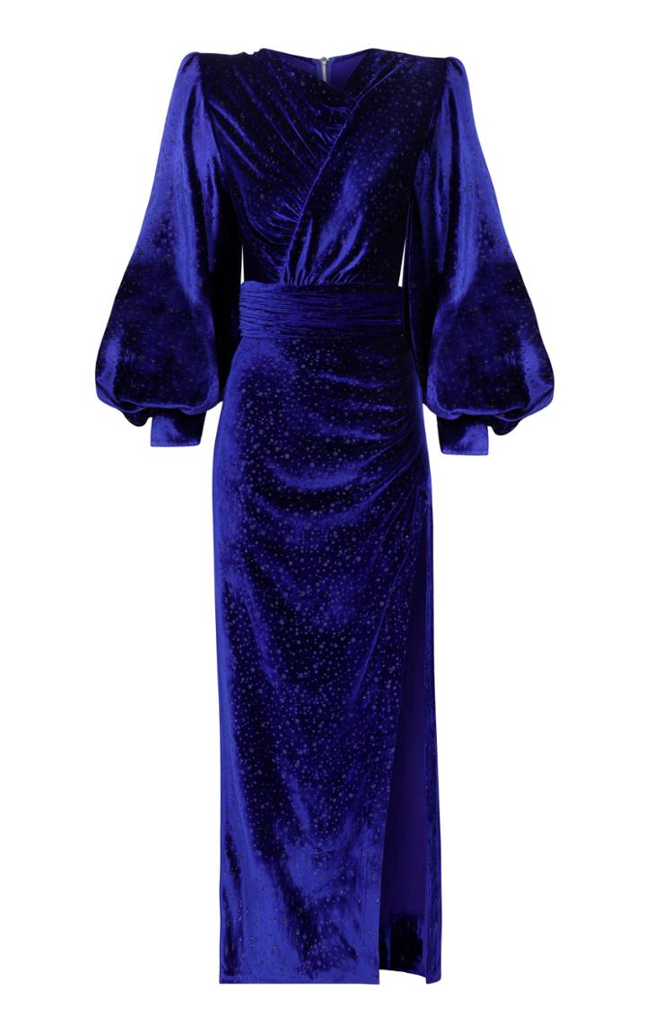 Moda Operandi Raisa Vanessa Balloon-sleeve Glittered Maxi Dress