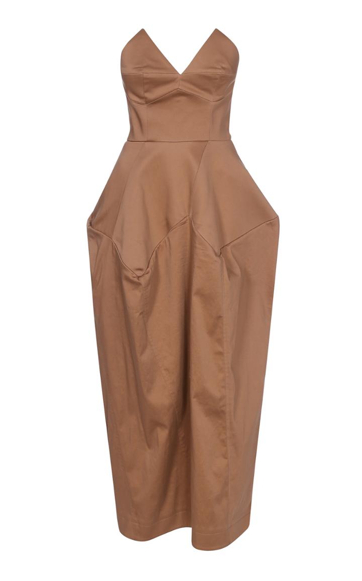 Bevza Camel Structured Dress